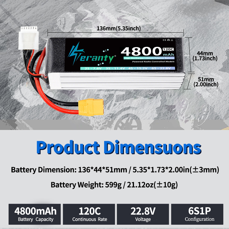 TERANTY 6S 4800mAh Lipo Batter - Drone Battery 6S recension och pris