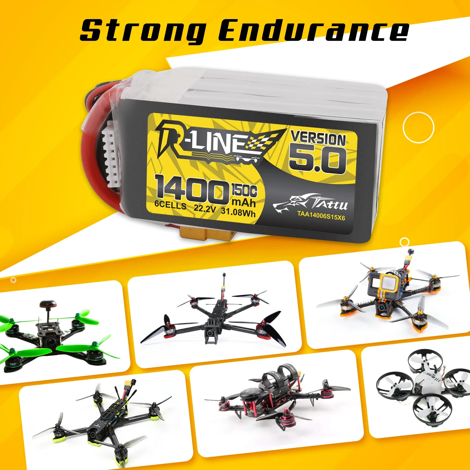 Tattu R-Line 1200mAh 1400mAh 6 - Drone Battery 6S recension och pris